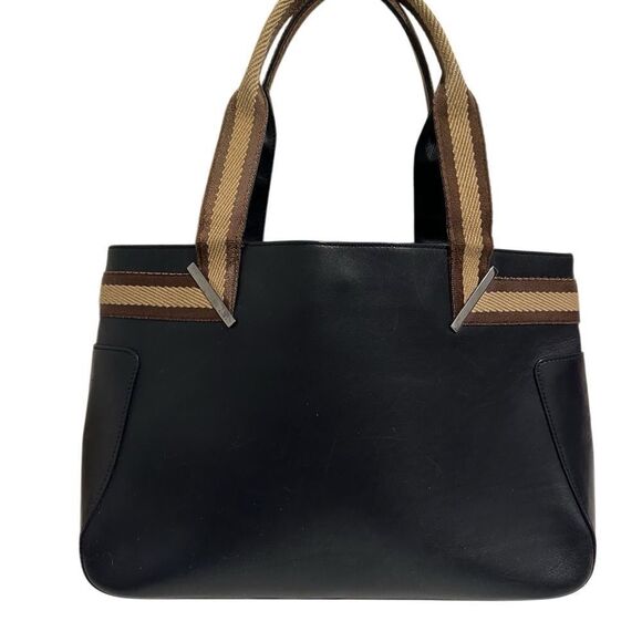 Gucci  brown leather tote with web strap - Picture 13 of 16